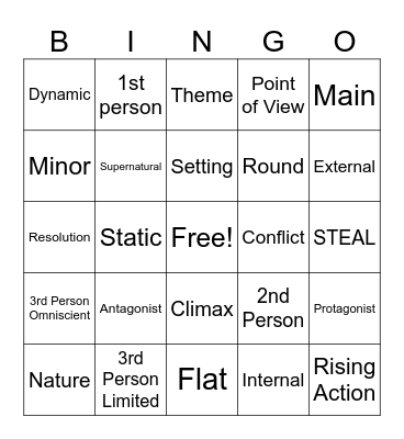 Narrative Techniques Bingo Card