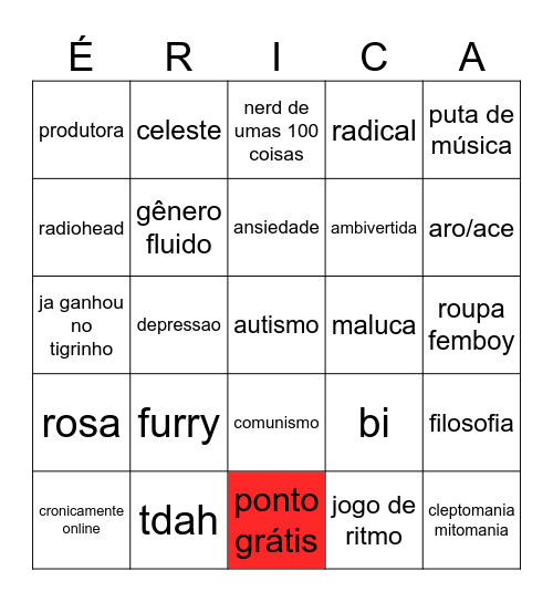 bingo erica Bingo Card