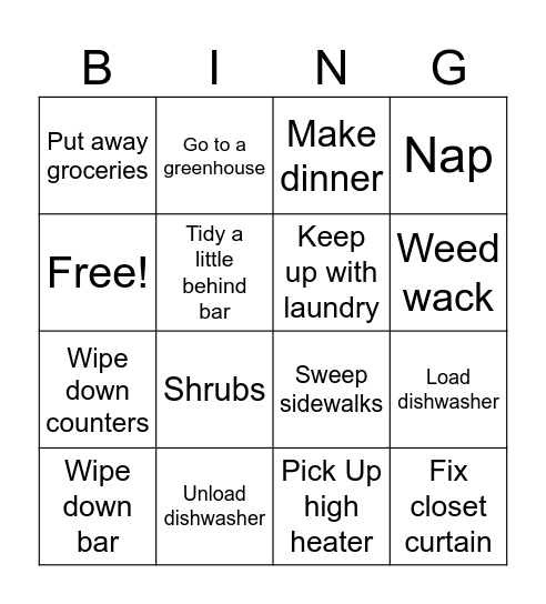 Mmomdddrry nih Bingo Card
