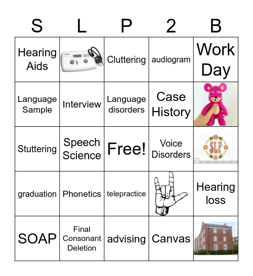 SLP & AuD Bingo Card
