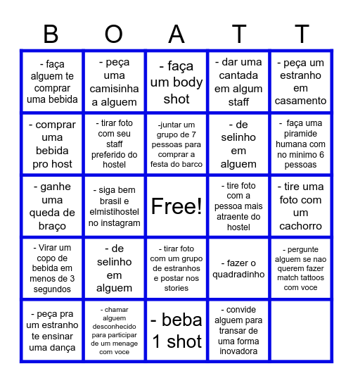 HOSTEL BINGO Card
