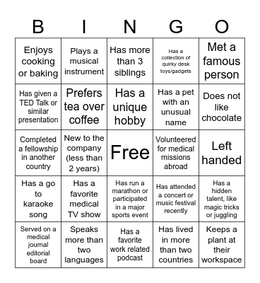 pRED/gRED Bingo Card
