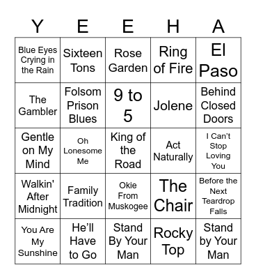 Classic County Bingo Card
