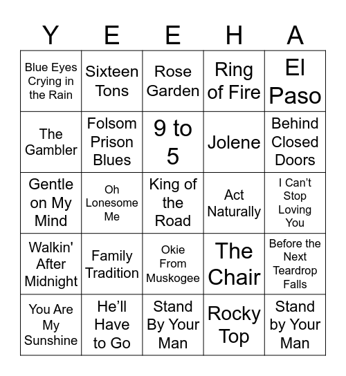 Classic County Bingo Card
