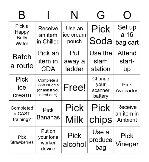 GFC Bingo Card