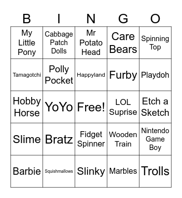 Toy Bingo Card
