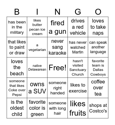 Find Someone that Who.... Bingo Card
