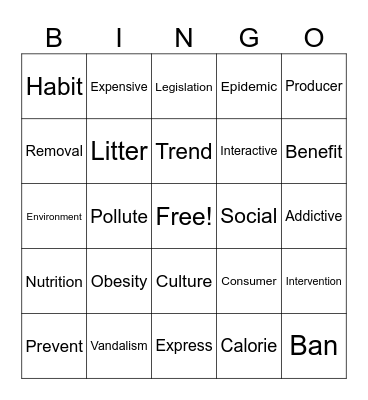 Vocabulary 2024-25 Bingo Card
