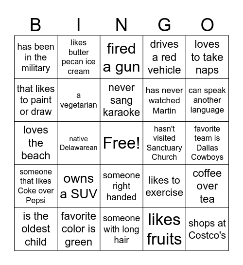 Find Someone that Who.... Bingo Card