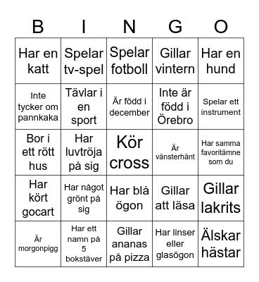 Lära känna Bingo Card