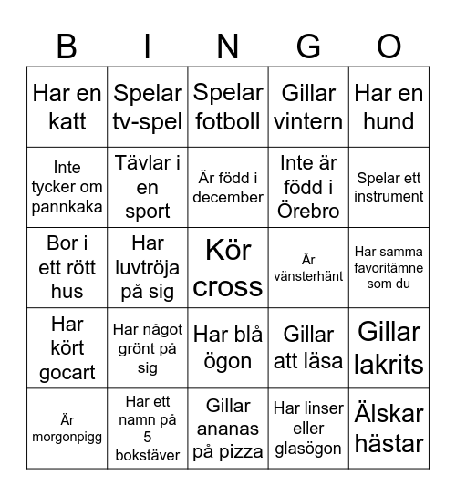 Lära känna Bingo Card
