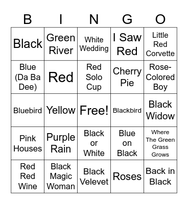 Colors Bingo Card