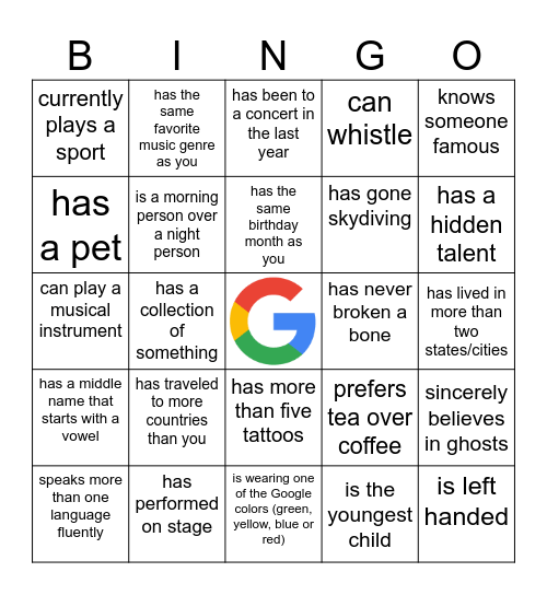 Find someone who... Bingo Card