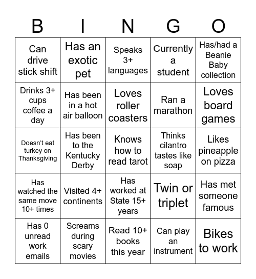 Bing-Who? Bingo Card