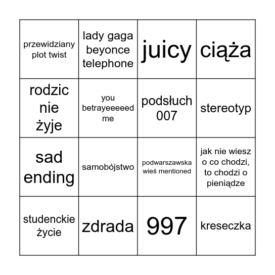 Hidden Truth Extreme Edition Bingo Card