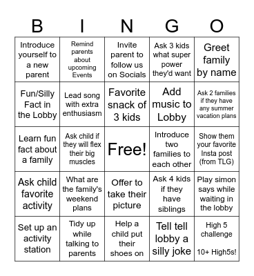 TLG BINGO Card