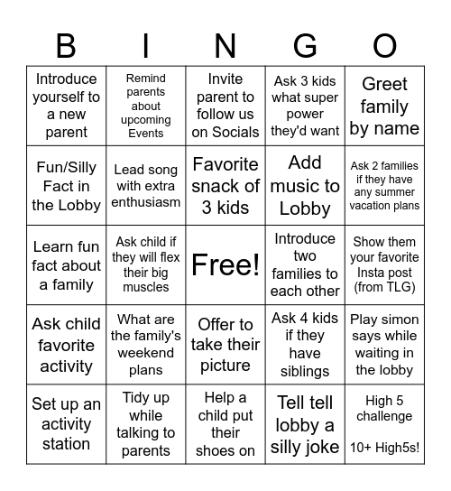TLG BINGO Card