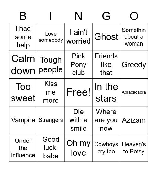 Class of 2025 Bingo Card