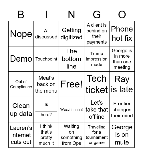 IT Bingo Card