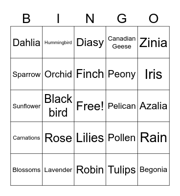 Admin Spring BINGO Card