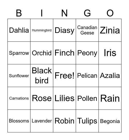 Admin Spring BINGO Card