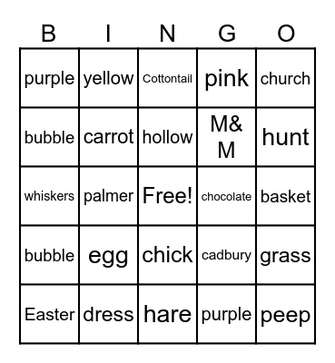 EASTER FUN FUN Bingo Card