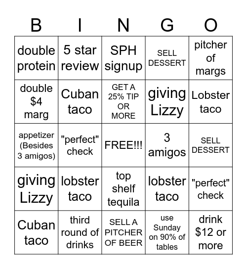 SERVER BINGO Card