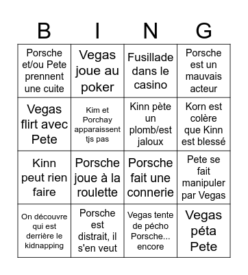 Kinnporsche Episode 7 Bingo Card