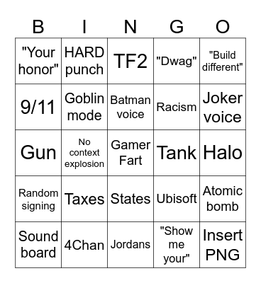 Russian Badger Bingo Card