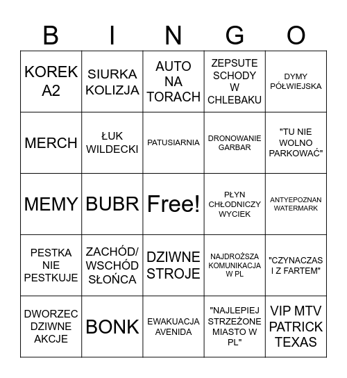 POZNAŃSKIE BINGO Card
