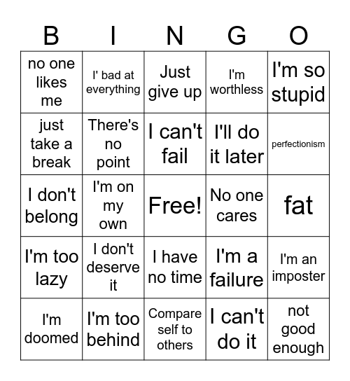 Brain's greatest hits Bingo Card