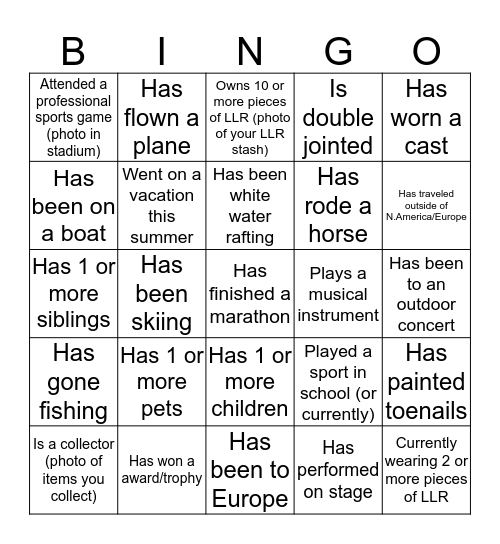 LuLaRoe Photo Bingo Card