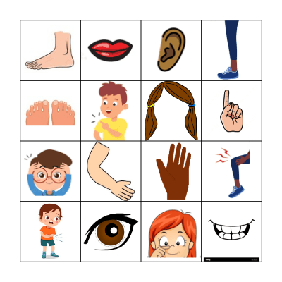 Body Parts Bingo Card