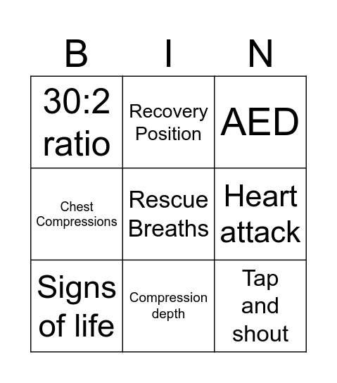 BSL Bingo Card