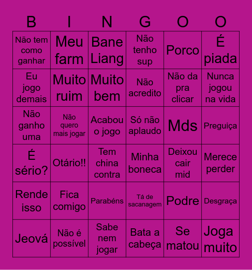 Bingo Hok Bingo Card