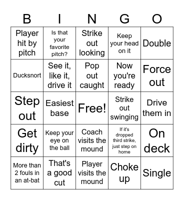 Cru Baseball Bingo Card