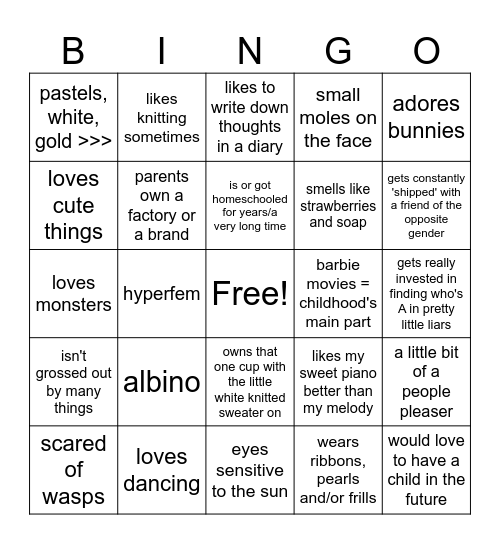 Lily Bingo Card