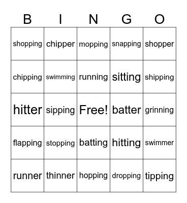 doubling rule Bingo Card