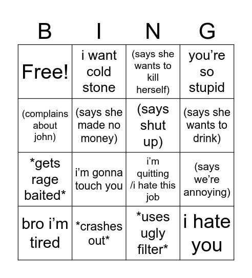 taysiir bingo Card