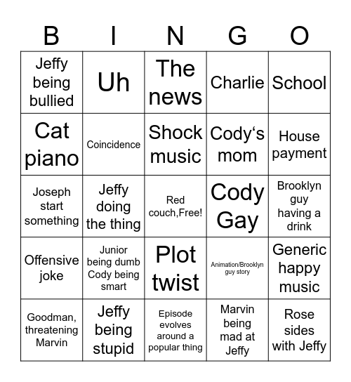Untitled sml Bingo Card
