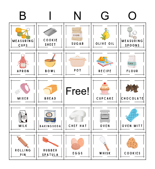 Baking Bingo Card