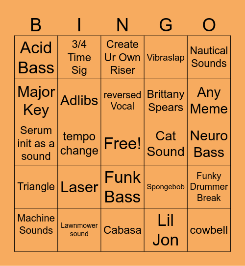 Producer Bingo Card