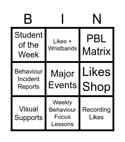 PBL Basics Bingo Card