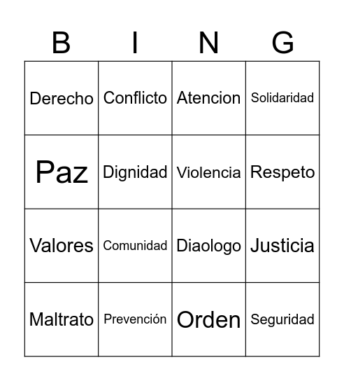 protocolo de atencion y seguimiento a casos de violencia Bingo Card
