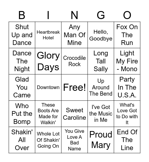 CHOIR BLAST Bingo Card