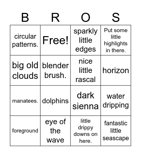 BOB ROSS BINGO Card