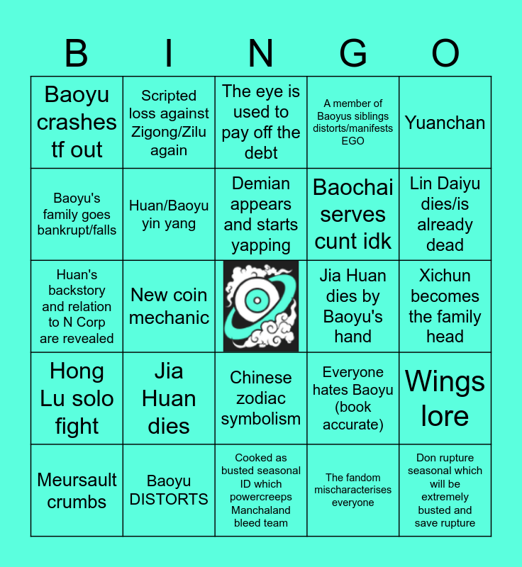 Canto 8 Bingo Card