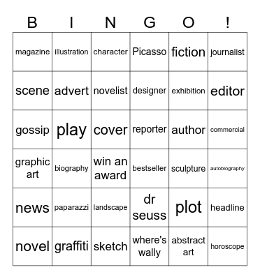 ART Bingo Card