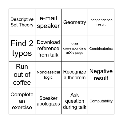 ASL Conference Bingo Card