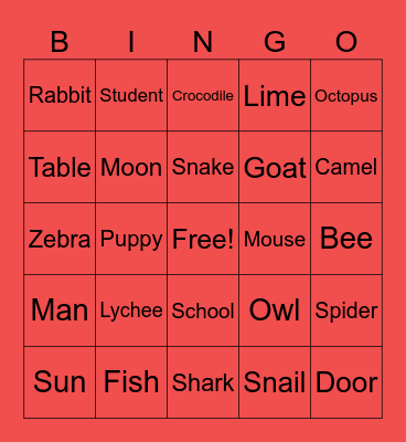 Test your luck! Bingo Card